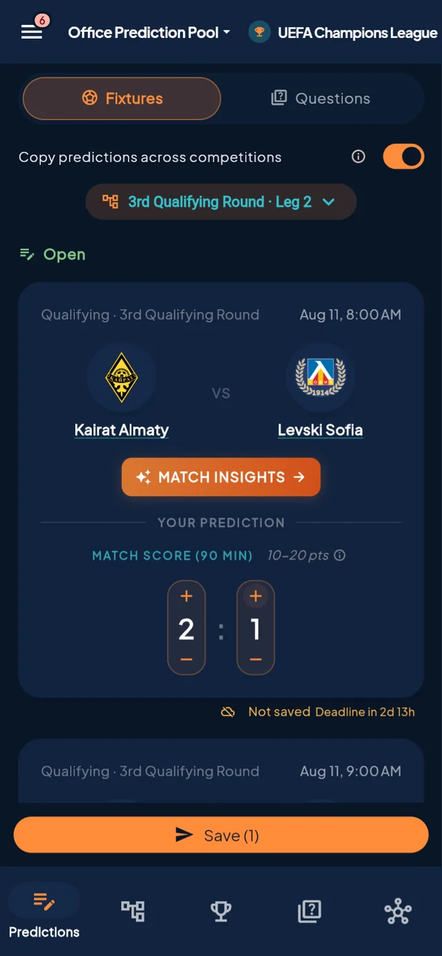 PrediBall — Predictions