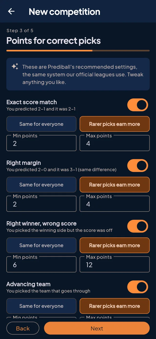 PrediBall — Private Leagues & Scoring