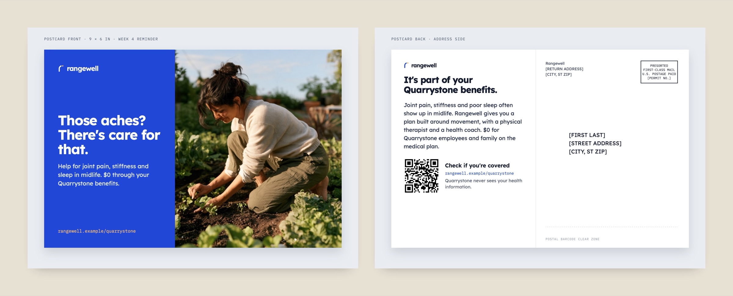 Rangewell — Direct Mail & Employer Kit
